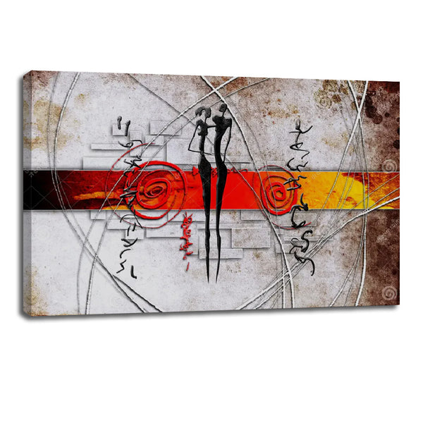 African Ethnic Retro Canvas Art - Vibrant Vintage Abstract Wall Décor