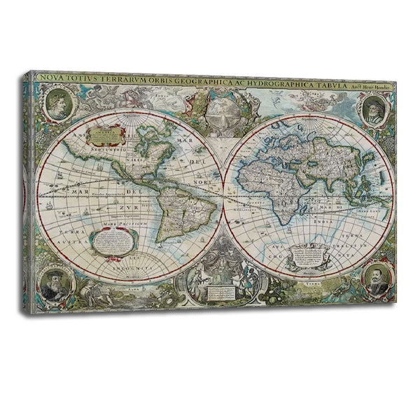 Antique World Map Canvas - Timeless Historical Charm