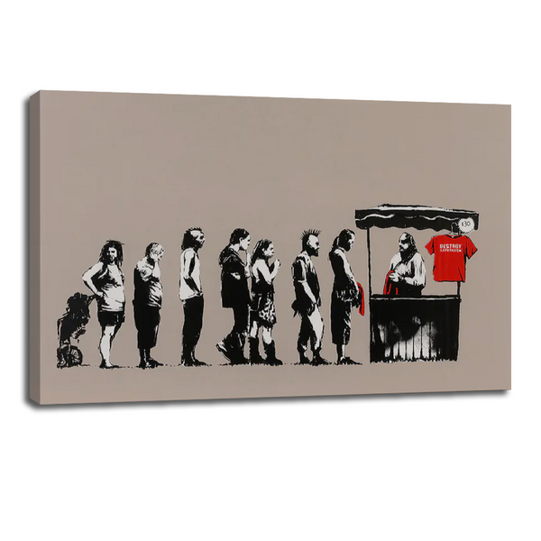 Banksy Destroy Capitalism - Graffiti Pop Art Canvas Wall Art