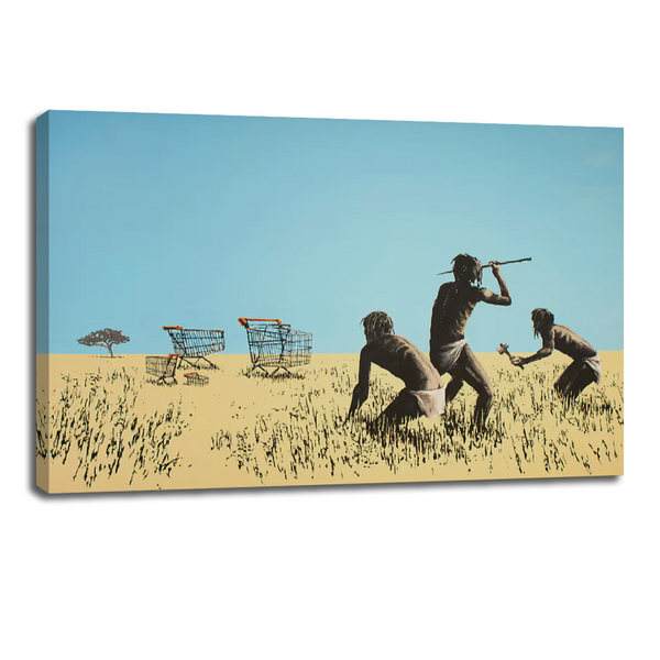 Banksy Trolley Hunters Canvas - Thought-Provoking Urban Art