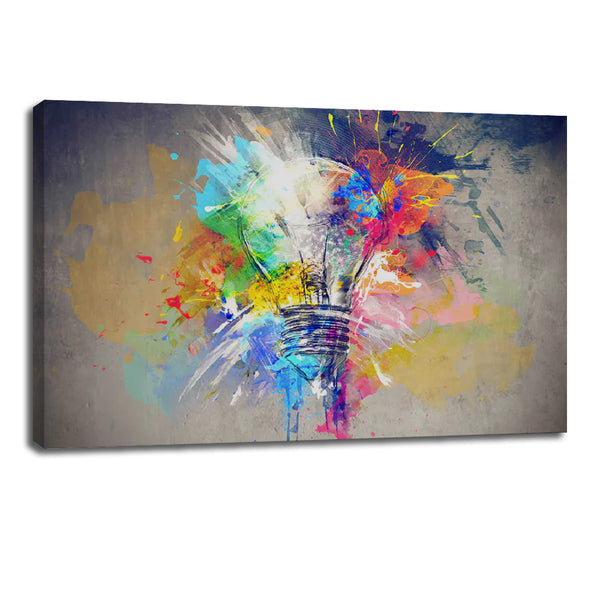 Creative Lightbulb Canvas Art - Abstract Colorful Wall Décor