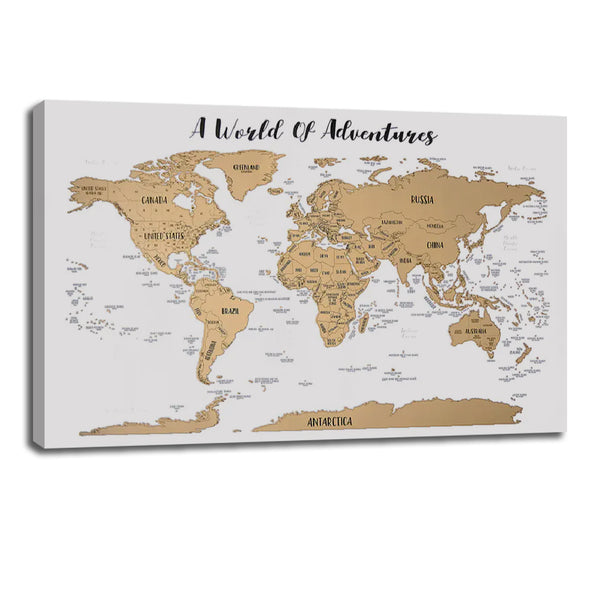 Gold Scratch-Off World Map - Track Your Global Adventures