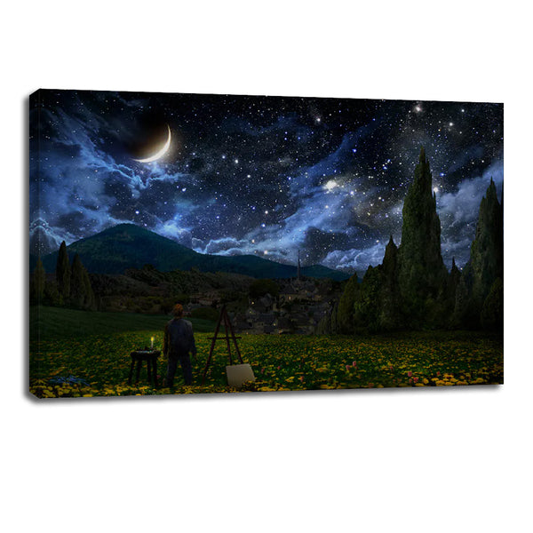 Starry Night Canvas by Alex Ruiz - Tribute to Van Gogh's Masterpiece