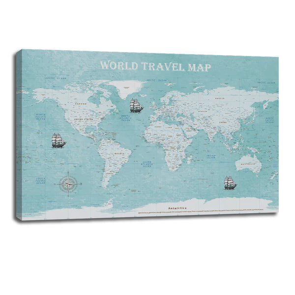 World Travel Map Canvas - Adventure-Inspired Wall Art